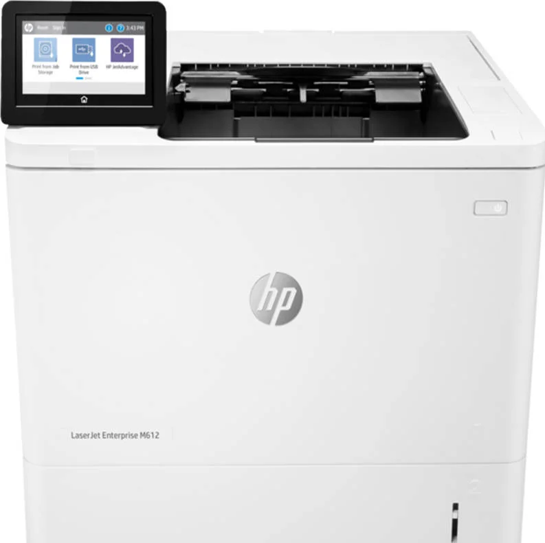 پرینتر لیزری دو رو زن اچ پی مدل M612dn LaserJet Enterprise، سرعت چاپ تا 75 صفحه در دقیقه، رزولوشن 1200 DPI، دارای سینی چند منظوره 100 برگی، سینی خروجی 500 برگی، USB 2.0، گیگابیت اترنت، سفید | 7PS86A