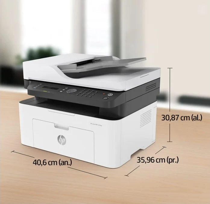 پرینتر لیزری چندکاره اچ پی مدل MFP 137fnw، چاپ/کپی/اسکن، سرعت چاپ 20 صفحه در دقیقه، رابط اترنت، ظرفیت ورودی 150 برگه، حافظه رم 128 مگابایت، سفید | 4ZB84A