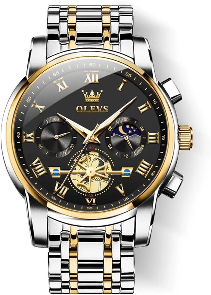 ساعت مچی مردانه اولوز، کوارتز آنالوگ با کیفیت، استیل ضد زنگ، ضد آب، کرنوگراف، شب تاب، مناسب برای استفاده روزمره، لوکس و صفحه بزرگ ساعت مچی مردانه اولوز، کوارتز آنالوگ با کیفیت، استیل ضد زنگ، ضد آب، کرنوگراف، شب تاب، مناسب برای استفاده روزمره، لوکس و صفحه بزرگ