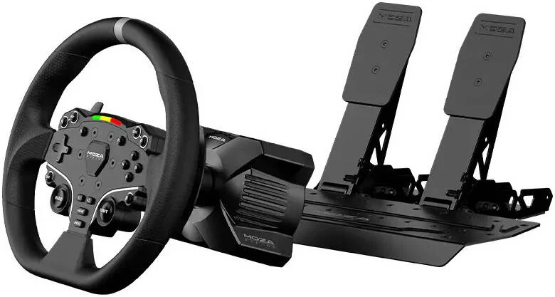 دسته فرمان و پدال MOZA R3، مخصوص PC، موتور سروو DD 3.9Nm، فرمان مسابقه ای 11 اینچی، آلومینیوم درجه هوانوردی، گریپ های PU ISF، فولاد مستحکم | R3-Bundle