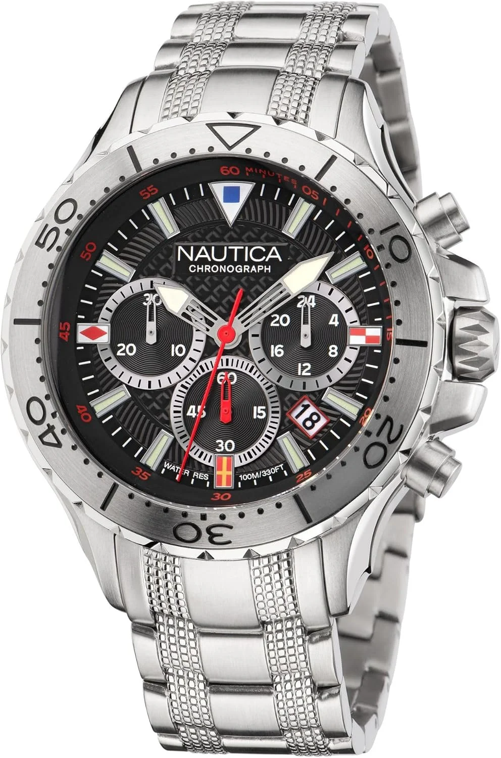 ساعت مچی مردانه ناوتیکا NST کرونو با بند استیل ضد زنگ (مدل: NAPNSF204)، نقره ای ساعت مچی مردانه ناوتیکا NST کرونو با بند استیل ضد زنگ (مدل: NAPNSF204)، نقره ای