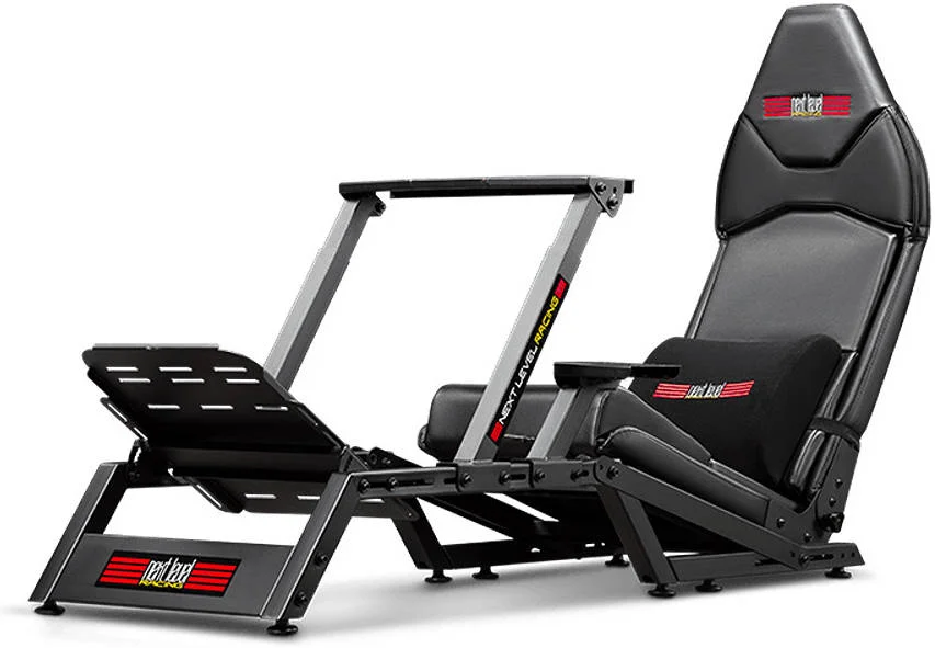 صندلی گیمینگ کابین خلبان مسابقه ای Next Level Racing F-GT، کابین خلبان با موقعیت دوگانه، کاملا قابل تنظیم، لغزنده صندلی، پشتیبانی از تعویض دنده، بالشتک پشتیبانی کمر، مشکی | NLR-S010