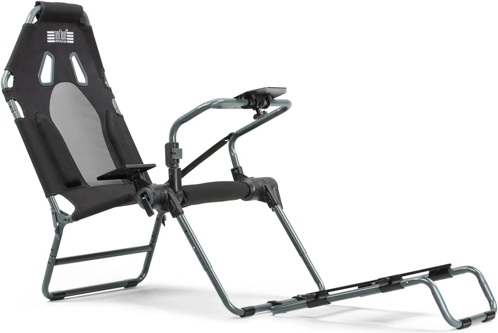 کاکپیت مسابقه تاشو Next Level Racing GT Lite Carbon Grey Edition، چرخ قابل تنظیم، موقعیت و زاویه پدال و دنده، نصب سخت، پارچه بسیار تنفسی، خاکستری | NLR-S021GR