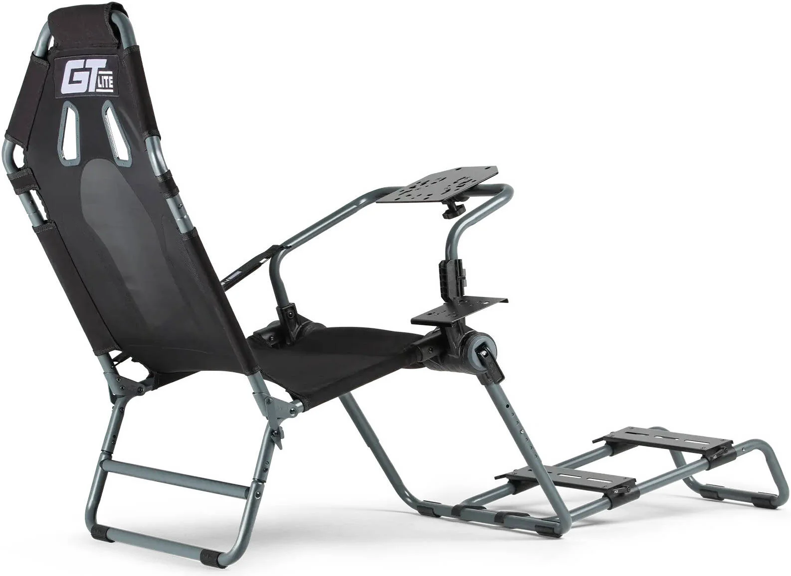 کاکپیت مسابقه تاشو Next Level Racing GT Lite Carbon Grey Edition، چرخ قابل تنظیم، موقعیت و زاویه پدال و دنده، نصب سخت، پارچه بسیار تنفسی، خاکستری | NLR-S021GR