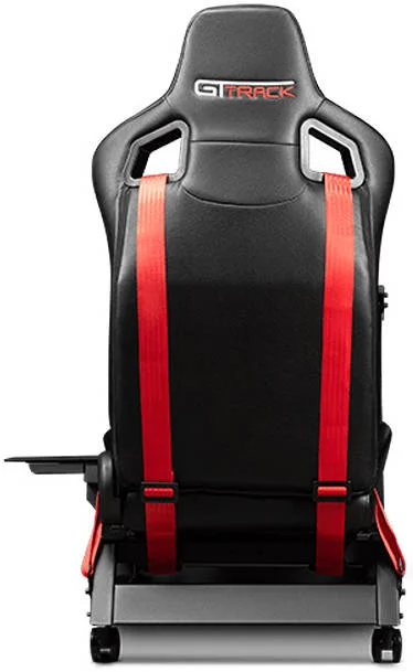 کاکپیت شبیه ساز مسابقه Next Level Racing GTtrack، قوی و قابل تنظیم، سازگار با فرمان های Direct Drive، پشتیبانی از تعویض دنده و ترمز دستی، چرخ های قفل شونده، مشکی/قرمز | NLR-S009