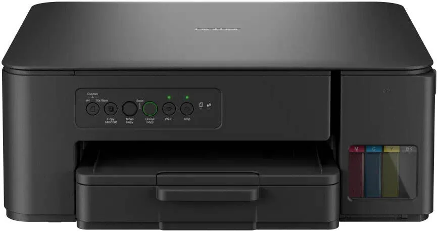 پرینتر مخزن جوهر برادر مدل DCP-T430W، رزولوشن تا 1200 x 6000 DPI، نمایشگر LED، سرعت چاپ A4 تا 16/9 IPM (تک رنگ/رنگی)، ظرفیت حافظه 128 مگابایت، WiFi، WiFi-Direct، USB 2.0، مشکی | DCP-T430W