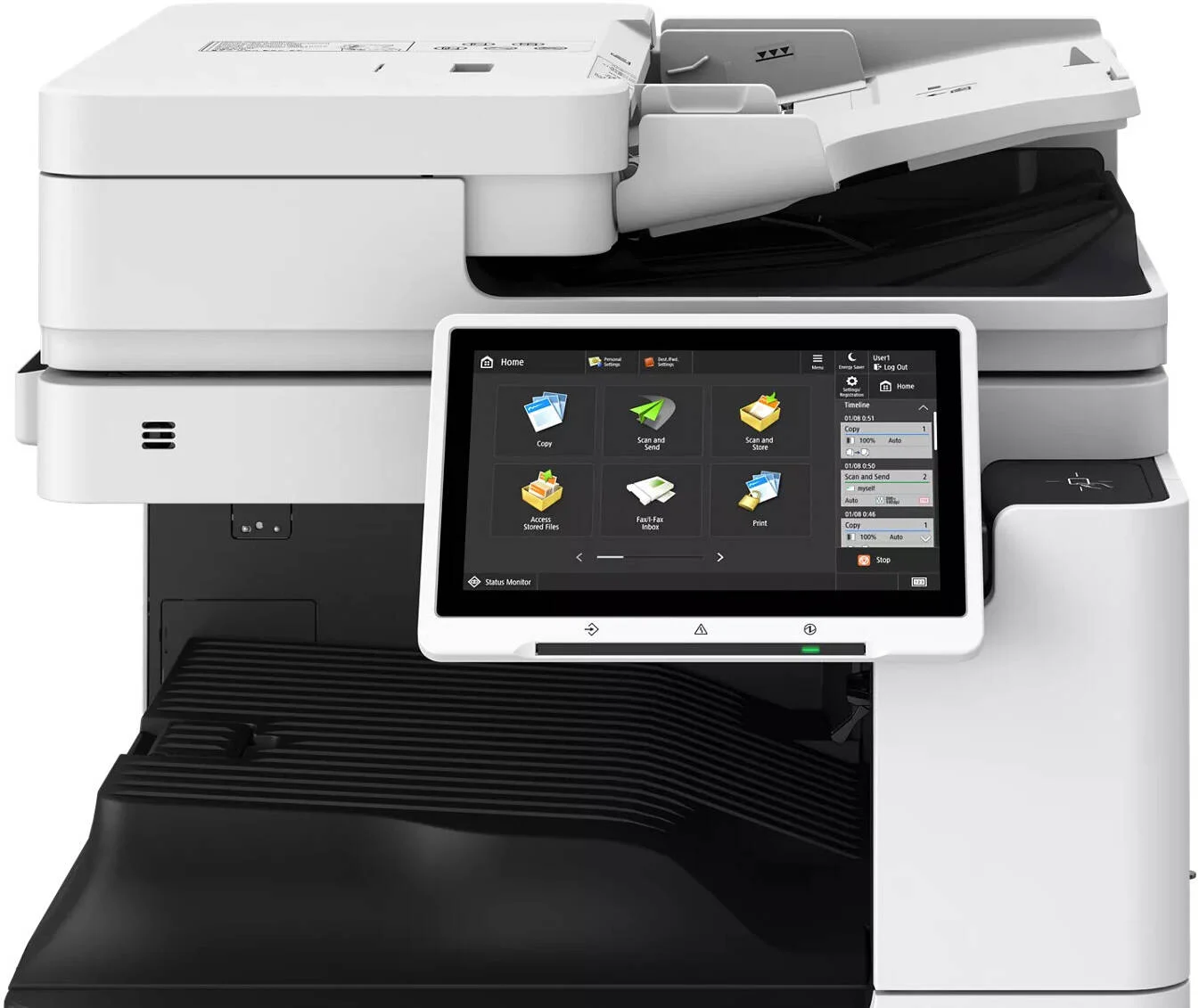 Canon imageRUNNER ADVANCE DX C3926i Multifunction Colour Printer, 10.1" TFT LCD WSVGA Color Touch Panel, 26ppm Print Speed, Up to 270ipm Scan Speed, 3450 Sheets Paper Capacity, White | C3926i