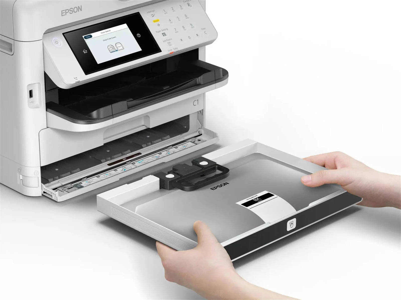 پرینتر تک رنگ چندکاره اپسون WorkForce Pro WF-M5899DWF، تکنولوژی جوهر DURABrite Ultra، سرعت چاپ 34 صفحه در دقیقه، رزولوشن چاپ 1200 x 2400 DPI، سفید | C11CK76401 پرینتر تک رنگ چندکاره اپسون WorkForce Pro WF-M5899DWF، تکنولوژی جوهر DURABrite Ultra، سرعت چاپ 34 صفحه در دقیقه، رزولوشن چاپ 1200 x 2400 DPI، سفید | C11CK76401