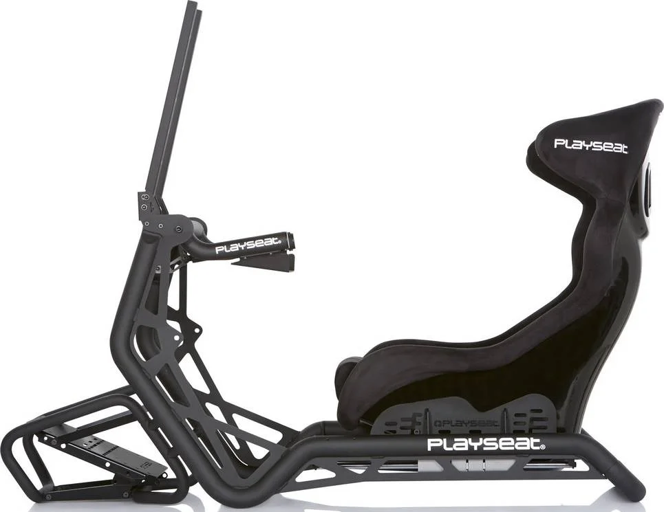 صندلی مسابقه حرفه ای Playseat Sensation Pro، پوشش فلزی کامل، گزینه صندلی قابل تعویض، تنظیمات با کمک نیرو، سازگار با تمام فرمان ها و مجموعه پدال ها، آلکانترا مشکی | RSP00142