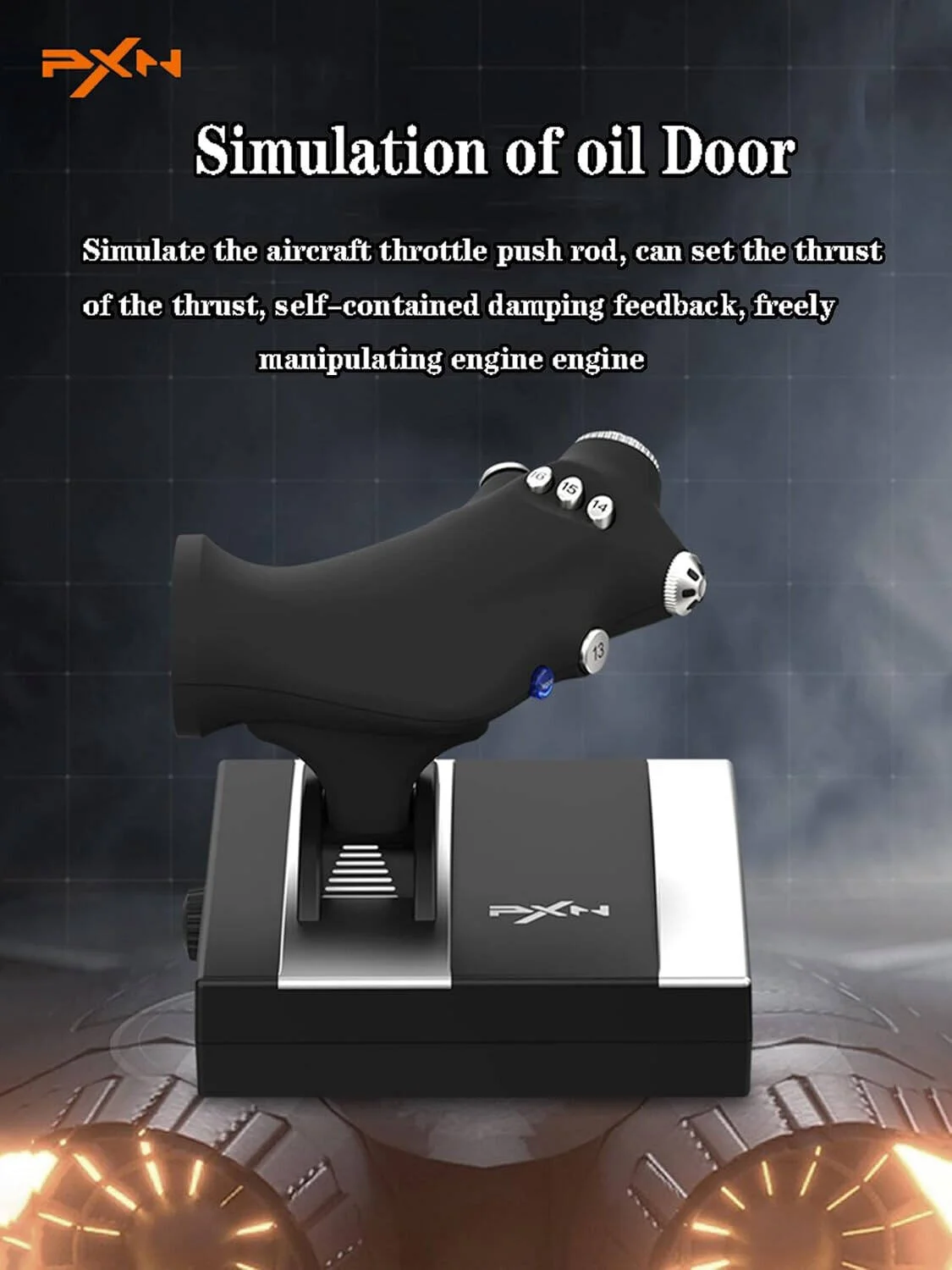 جوی استیک کامپیوتر PXN 2119Pro با لرزش، کلید هشت جهته، تخصیص کلید، پاسخ سریع، استیک شبیه ساز پرواز برای PS4/XBOX ONE/Windows، مشکی | PXN-2119 Pro