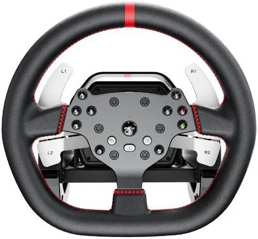 فرمان مسابقه PXN V10 Pro با درایو مستقیم، گشتاور 3.2 نیوتن متر، موتور سروو، فرمان D شکل 270 میلی‌متری، بسته 3 پدال، پدال‌های مغناطیسی اثر هال، شیفترهای پدالی F1، 17 دکمه قابل برنامه‌ریزی، مشکی | V10 Pro