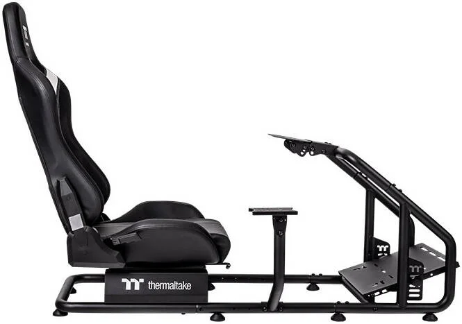 کاکپیت شبیه ساز مسابقه Thermaltake GR300، ظرفیت وزنی تا 100 کیلوگرم، صندلی مسابقه PVC قابل تنظیم، براکت های پدال، پرداخت آنودایز آلومینیوم سندبلاست شده، مدیریت کابل، مشکی | GSC-R30-CPASBB-01