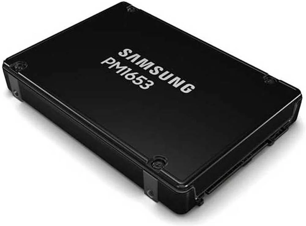حافظه SSD داخلی سازمانی SAMSUNG PM1653 با ظرفیت 960 گیگابایت، رابط SAS 24Gbps و فرم فاکتور 2.5 اینچ، سرعت خواندن ترتیبی تا 4200 مگابایت بر ثانیه و سرعت نوشتن ترتیبی تا 1200 مگابایت بر ثانیه، فناوری V-NAND 128 لایه، رنگ مشکی | MZILG960HCHQ-00A07 حافظه SSD داخلی سازمانی SAMSUNG PM1653 با ظرفیت 960 گیگابایت، رابط SAS 24Gbps و فرم فاکتور 2.5 اینچ، سرعت خواندن ترتیبی تا 4200 مگابایت بر ثانیه و سرعت نوشتن ترتیبی تا 1200 مگابایت بر ثانیه، فناوری V-NAND 128 لایه، رنگ مشکی | MZILG960HCHQ-00A07