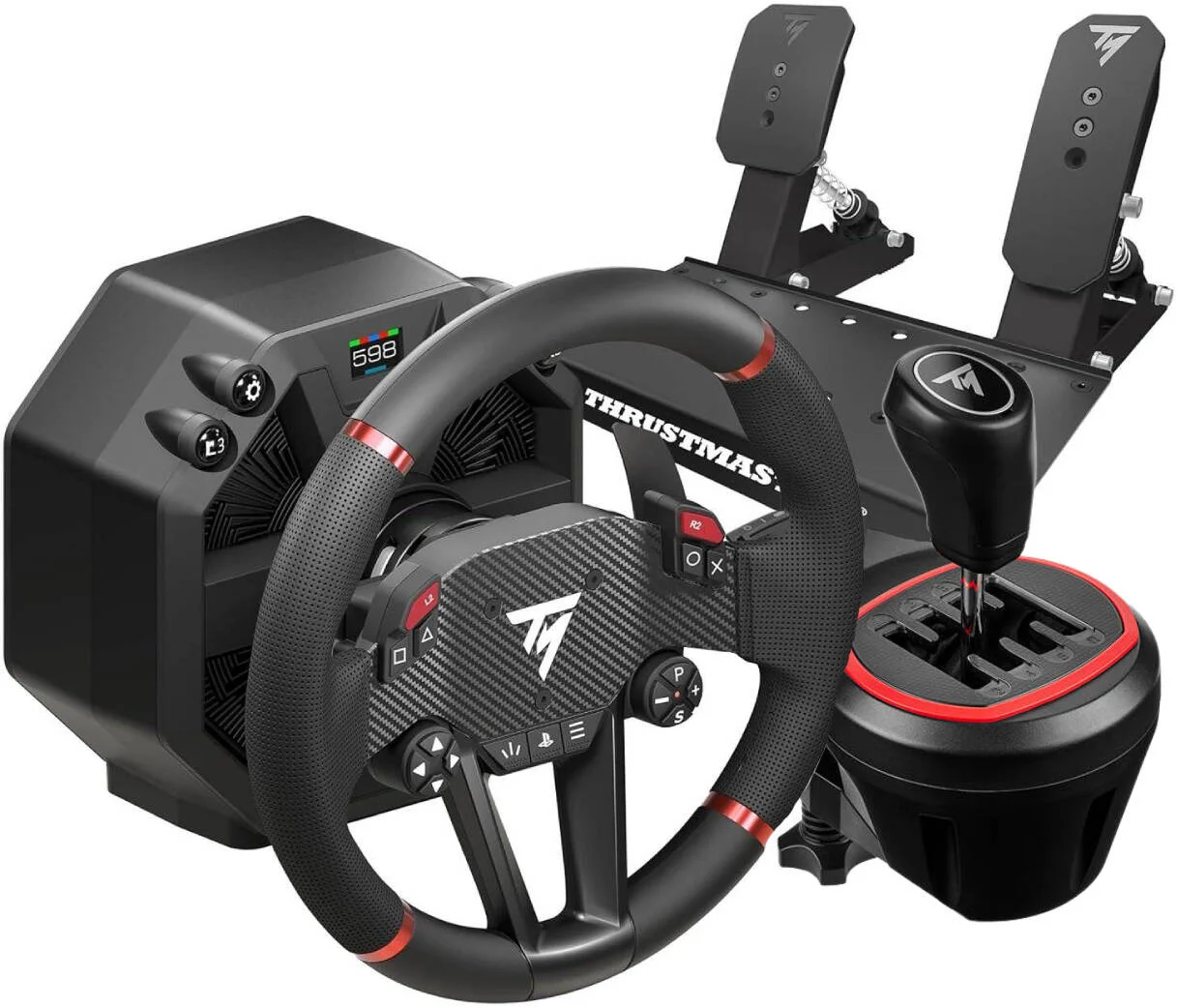 بسته فرمان مسابقه و دسته دنده Thrustmaster T598 + TH8S، درایو مستقیم محوری 5 نیوتنمتر، رینگ اسپرتکار جداشدنی، مجموعه پدال فلزی، دسته دنده 8 سرعته H.E.A.R.T.، صفحه نمایش مسابقه، فناوری HARMONY، مشکی بسته فرمان مسابقه و دسته دنده Thrustmaster T598 + TH8S، درایو مستقیم محوری 5 نیوتنمتر، رینگ اسپرتکار جداشدنی، مجموعه پدال فلزی، دسته دنده 8 سرعته H.E.A.R.T.، صفحه نمایش مسابقه، فناوری HARMONY، مشکی