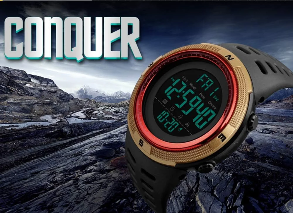 ساعت مچی مردانه اسپرت با قابلیت شمارش معکوس، زمان دوگانه، آلارم، کرنوگراف، دیجیتال، ضد آب تا عمق 50 متر ساعت مچی مردانه اسپرت با قابلیت شمارش معکوس، زمان دوگانه، آلارم، کرنوگراف، دیجیتال، ضد آب تا عمق 50 متر