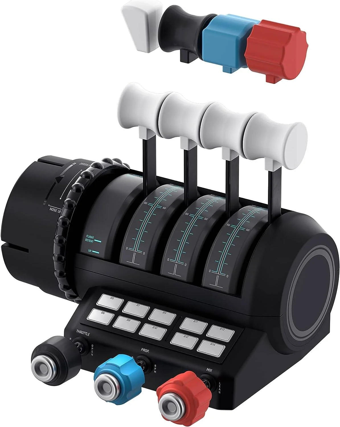 سیستم کنترل پرواز یونیورسال Turtle Beach VelocityOne، چرخش دسته یوک 180 درجه واقعی، سکان داخلی، پورت صوتی 3.5 میلی متری، کابل 2 متری USB-A به USB-C، سازگار با XBOX و PC، مشکی | VelocityOne