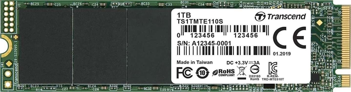 درایو حالت جامد 1 ترابایتی Transcend NVMe PCIe Gen3X4 80mm M.2 مدل TS1TMTE110S درایو حالت جامد 1 ترابایتی Transcend NVMe PCIe Gen3X4 80mm M.2 مدل TS1TMTE110S