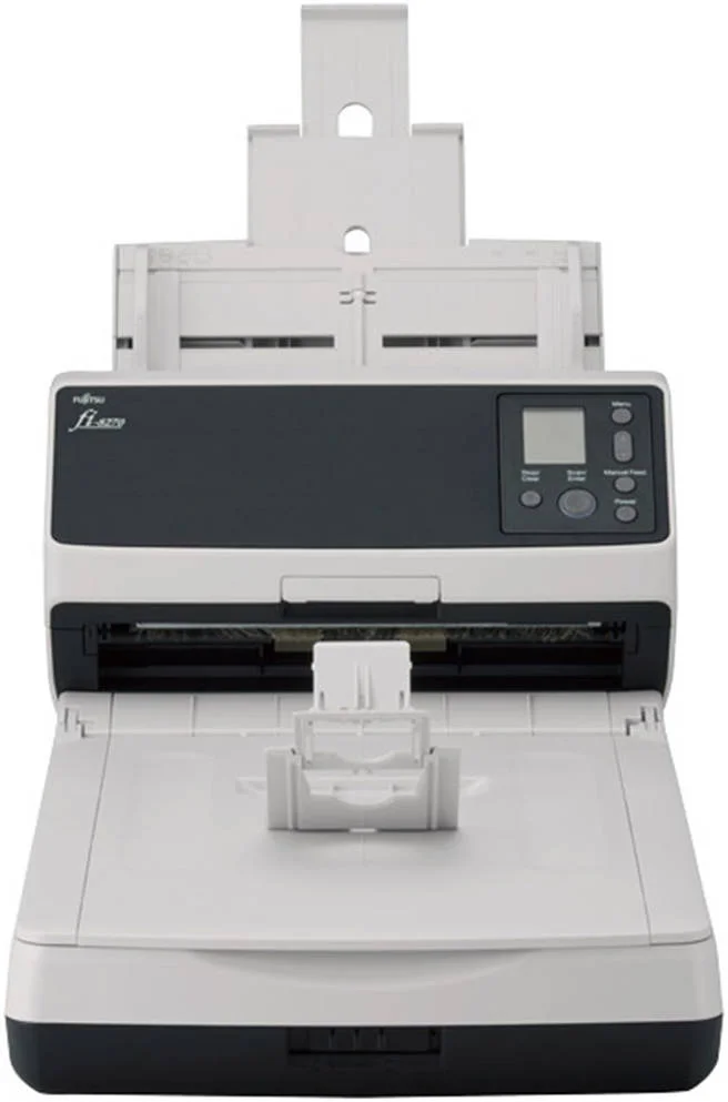 اسکنر تخت خوابی تصویر RICOH fi-8270، سرعت اسکن 70 صفحه در دقیقه، رزولوشن 600 DPI، ظرفیت ADF 100 برگه، تشخیص همپوشانی، کنترل جداسازی خودکار، پنل LCD، سفید - مشکی | PA03810-B551