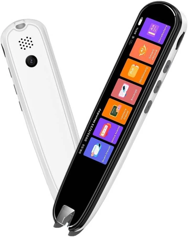 قلم مترجم اسکن متن به گفتار، پشتیبانی از 134 زبان، قلم OCR، دستگاه ترجمه عکس، متن و صدا، قلم خواندن برای نارساخوانی (سفید)