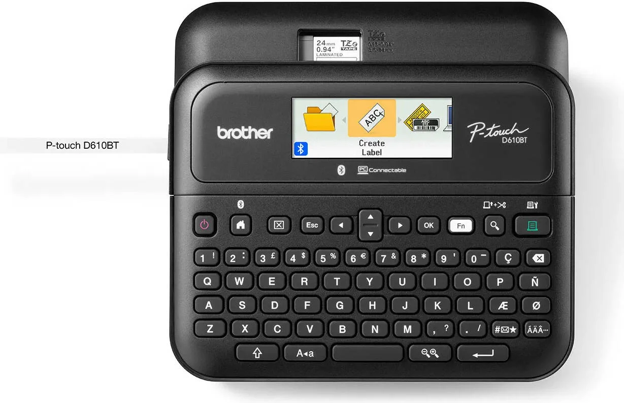 چاپگر لیبل برادر مدل PT-D610-BT با بلوتوث، سرعت چاپ 30 میلیمتر بر ثانیه، نمایشگر رنگی، چاپ تا عرض 24 میلیمتر نوارهای لمینت شده TZe، زبانهای فارسی، عربی و انگلیسی، مشکی | PTD-610BT چاپگر لیبل برادر مدل PT-D610-BT با بلوتوث، سرعت چاپ 30 میلیمتر بر ثانیه، نمایشگر رنگی، چاپ تا عرض 24 میلیمتر نوارهای لمینت شده TZe، زبانهای فارسی، عربی و انگلیسی، مشکی | PTD-610BT