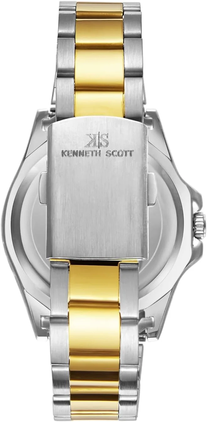 ساعت مچی مردانه آنالوگ کژوال کنت اسکات | صفحه سفید، بدنه و بند طلایی، 43 میلی‌متر-K23027-TBTW