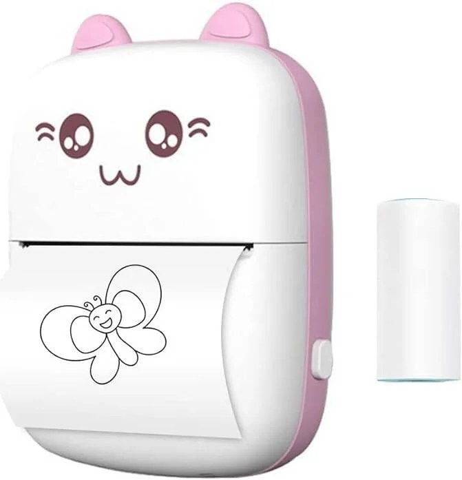 چاپگر حرارتی جیبی کوچک NNS با بلوتوث 200dpi برای چاپ عکس، برچسب، یادداشت و رول کاغذ استیکر رنگی برای تلفن همراه