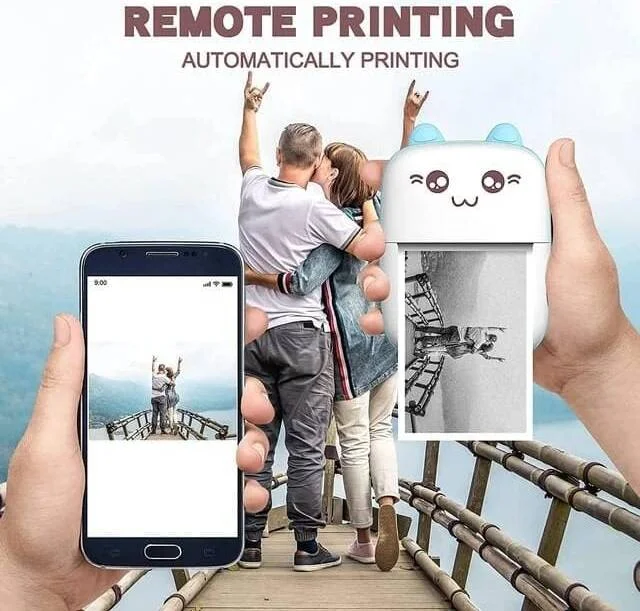 چاپگر حرارتی جیبی کوچک NNS با بلوتوث 200dpi برای چاپ عکس، برچسب، یادداشت و رول کاغذ استیکر رنگی برای تلفن همراه