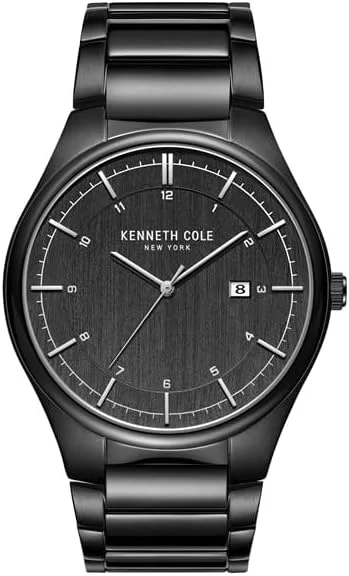 ساعت مچی مردانه آنالوگ Kenneth Cole New York Modern Classic با صفحه مشکی و بند استیل مشکی - 42 میلی متر