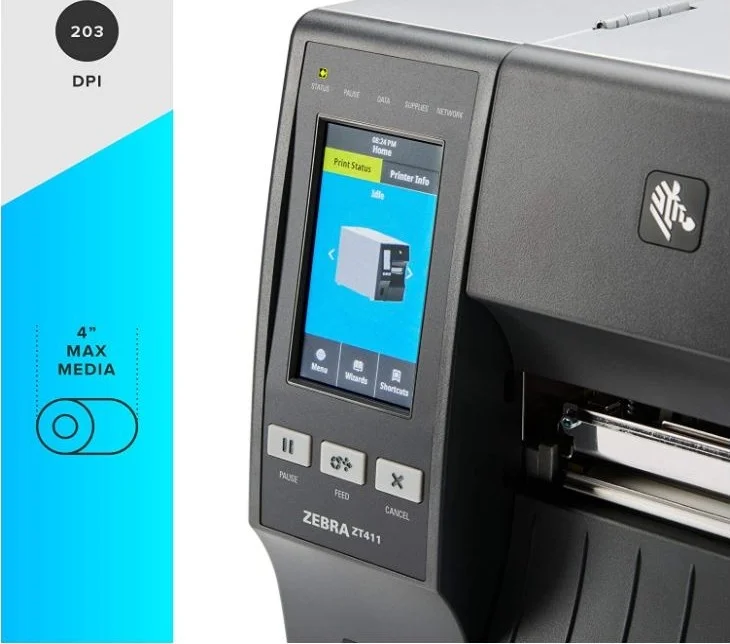 چاپگر صنعتی انتقال حرارتی زبرا ZT411، عرض چاپ 4 اینچ، 203 dpi، سریال، USB، اترنت، بلوتوث | ZT41142-T010000Z چاپگر صنعتی انتقال حرارتی زبرا ZT411، عرض چاپ 4 اینچ، 203 dpi، سریال، USB، اترنت، بلوتوث | ZT41142-T010000Z