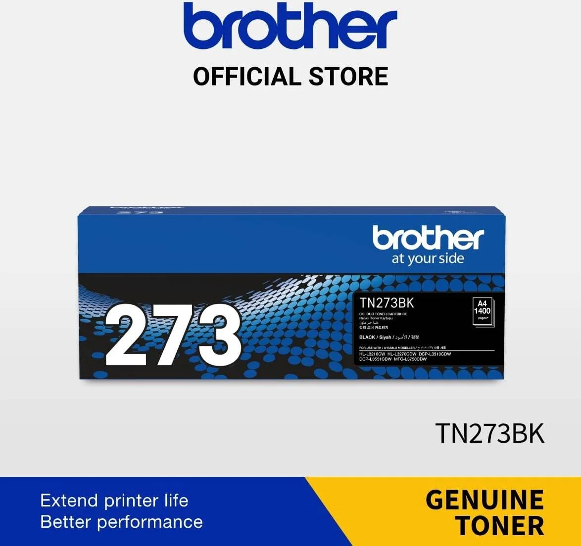 کارتریج تونر مشکی استاندارد Brother Genuine TN273BK، چاپ تا 1400 صفحه کارتریج تونر مشکی استاندارد Brother Genuine TN273BK، چاپ تا 1400 صفحه
