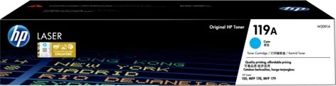کارتریج تونر لیزری اصلی اچ پی 119A فیروزه ای سازگار با HP Color Laser 150a, 150nw, MFP 178nw, MFP 179fnw | W2091A