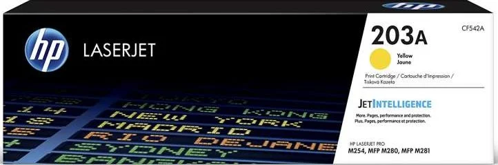 کارتریج تونر لیزری رنگی زرد اصلی اچ پی 203A مدل (CF542A)