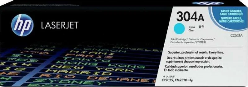 کارتریج تونر لیزری اورجینال اچ پی 304A فیروزه ای | CC531A