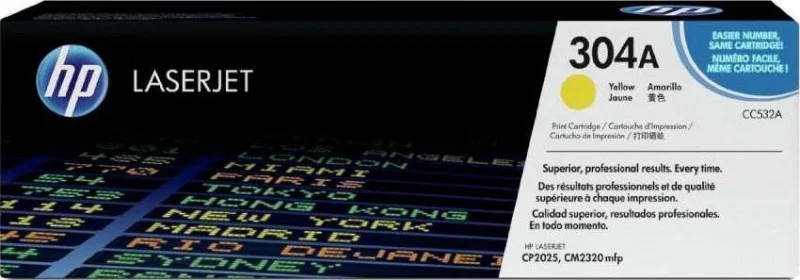 کارتریج تونر لیزری اورجینال زرد HP 304A | CC532A