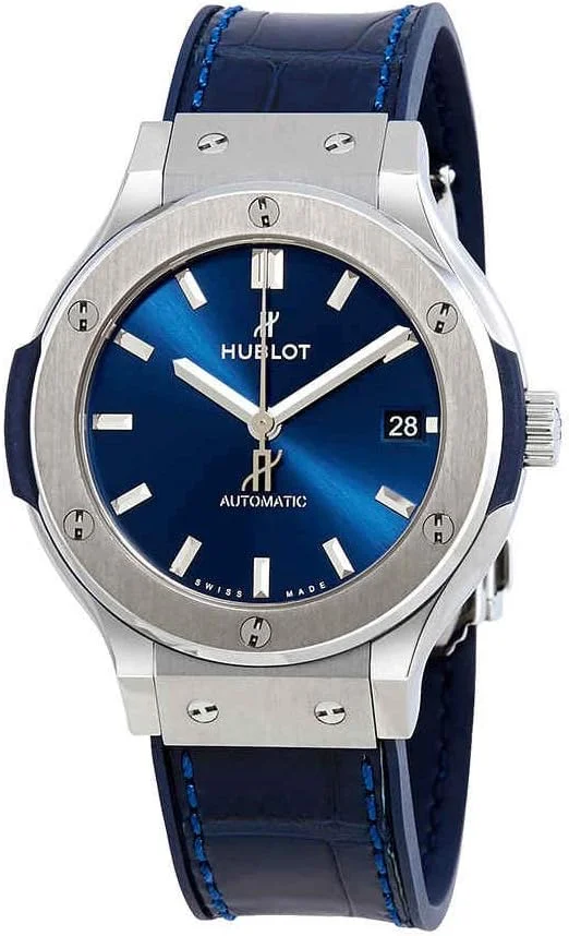 ساعت مچی مردانه Hublot Classic Fusion با بند چرمی آبی - 565.NX.7170.LR