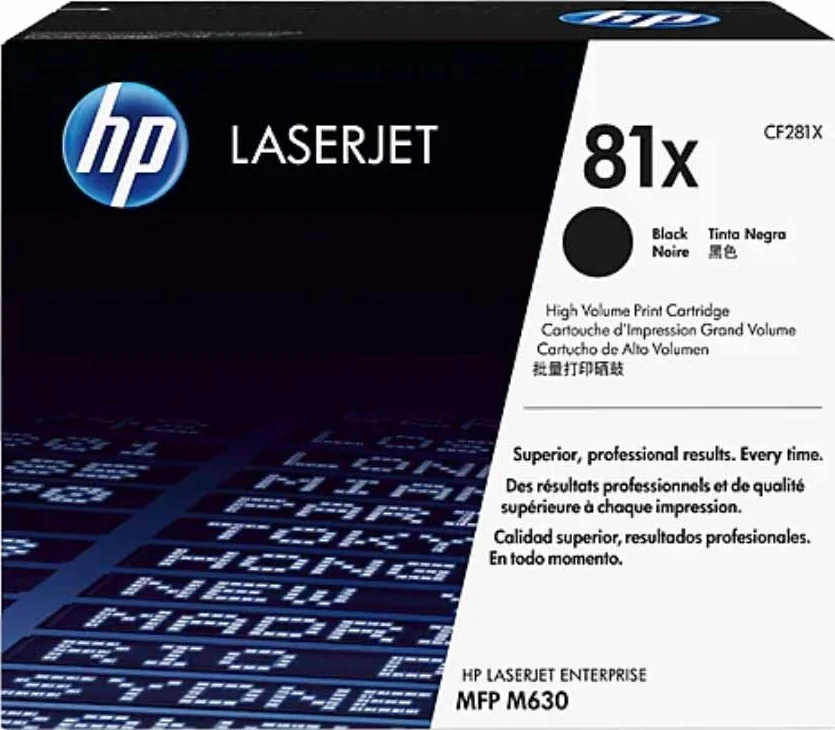 کارتریج تونر لیزری مشکی اورجینال HP 81X با بازدهی بالا برای LaserJet Enterprise M606dn, M606x, M605dh, M605x, M605dn, M630h, M605n | CF281X