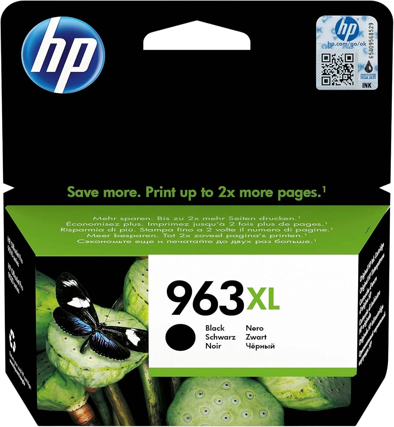 HP 3YP35AE کارتریج جوهر اصلی با بازدهی بالا 963XL، مشکی/فیروزه ای/سرخابی/زرد، بسته چندتایی