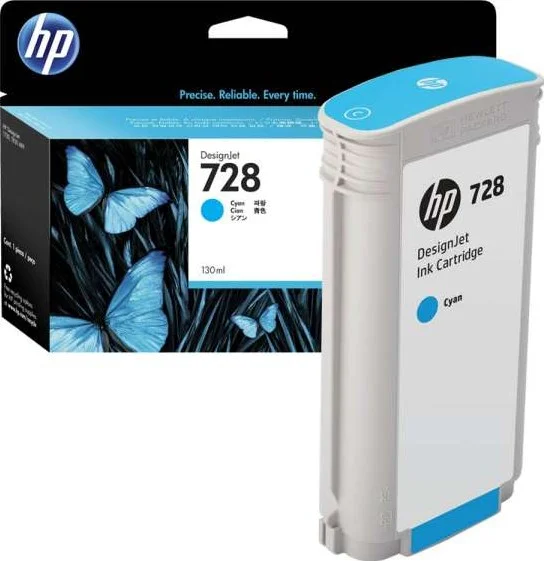 کارتریج جوهر فیروزه ای 130 میلی لیتری HP 728 DesignJet مدل F9J67A