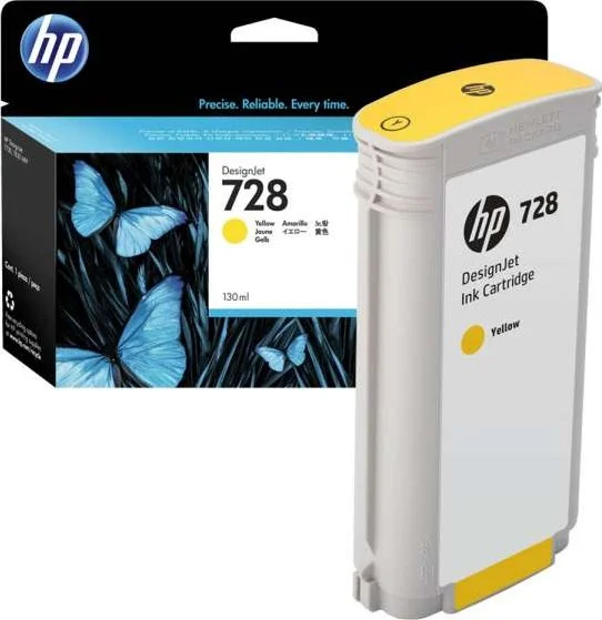 کارتریج جوهر زرد 130 میلی لیتری HP 728 DesignJet مدل F9J65A