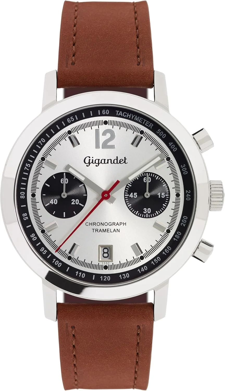 ساعت مچی مردانه گیگاندت مدل آنالوگ با موتور کوارتز ژاپنی و بند چرمی 6VNAG10NE/004