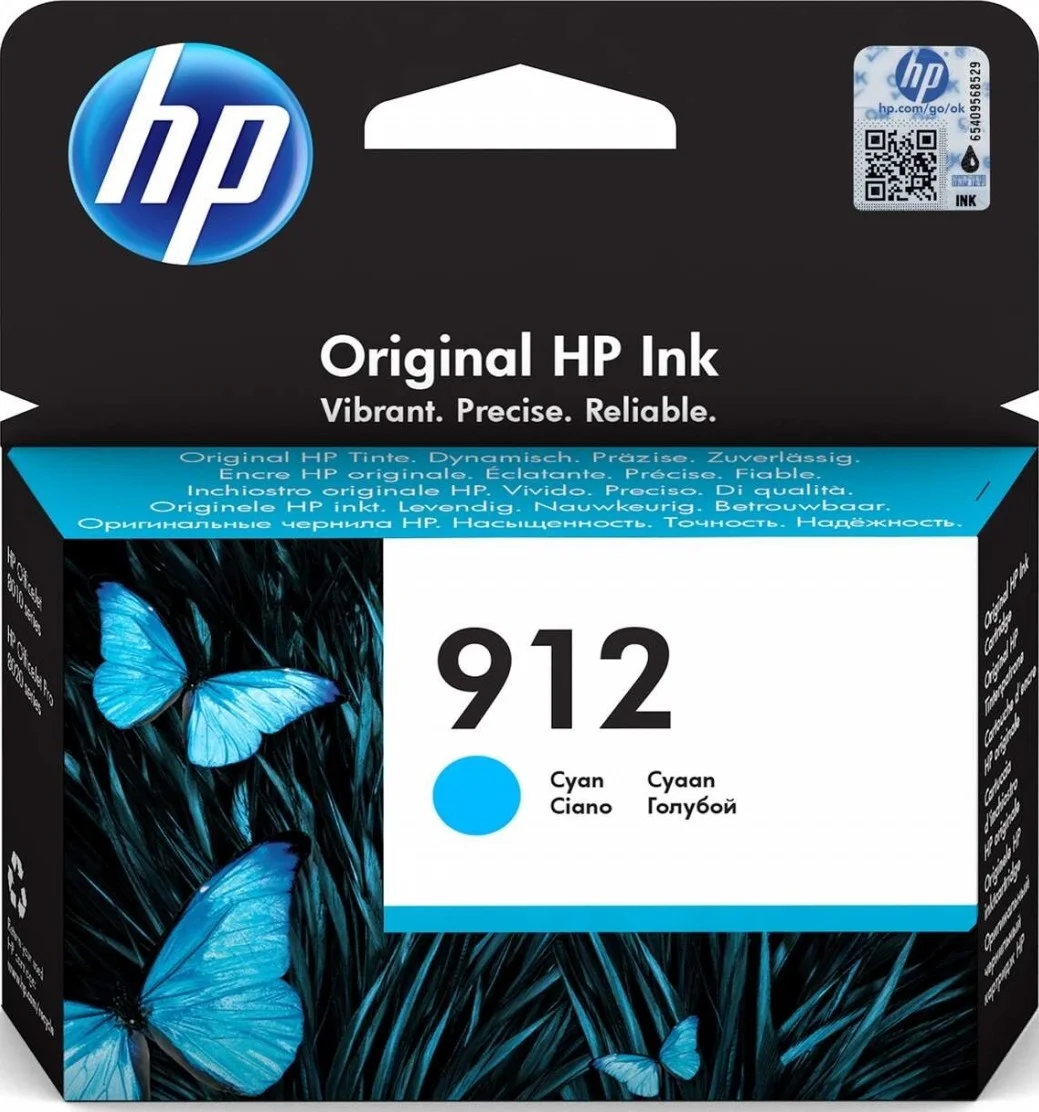 کارتریج جوهر اصلی آبی فیروزه ای HP 912 مدل 3YL77AE