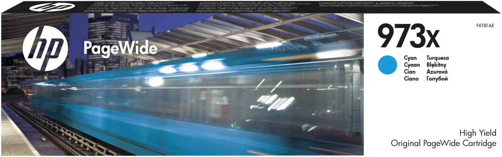 کارتریج فیروزه ای اورجینال با بازدهی بالا HP 973X PageWide مدل F6T81AE