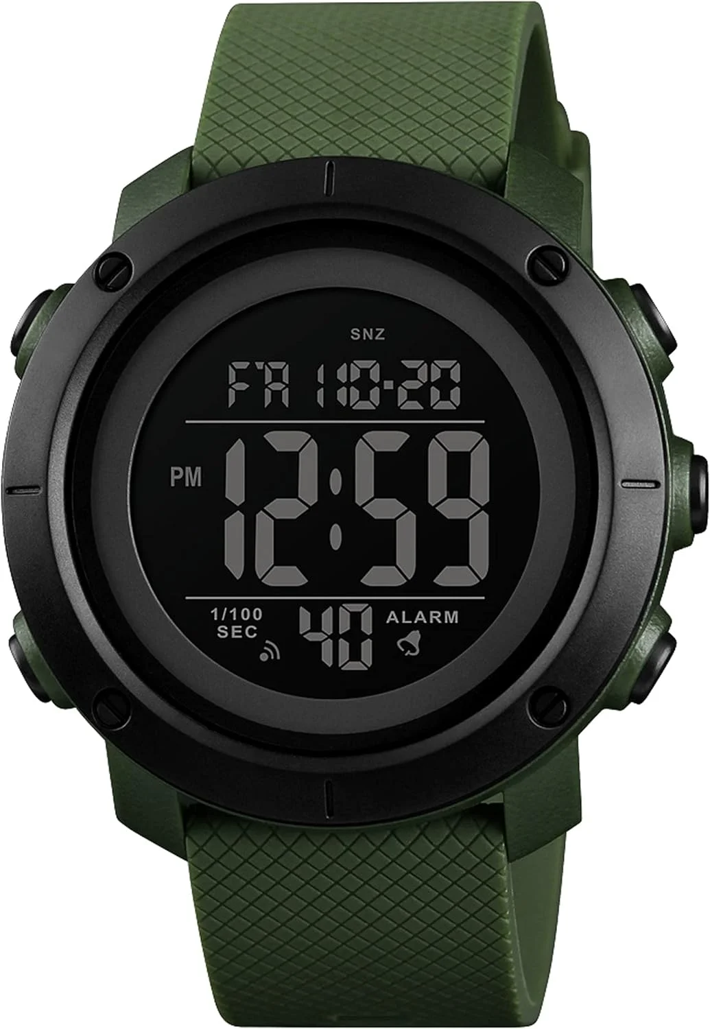 ساعت مچی دیجیتال مردانه Findtime با مقاومت 5ATM در برابر آب، دارای نور پس زمینه LED، دو زمانه، کرنومتر، شمارش معکوس و زنگ هشدار مناسب برای ورزش و فضای باز