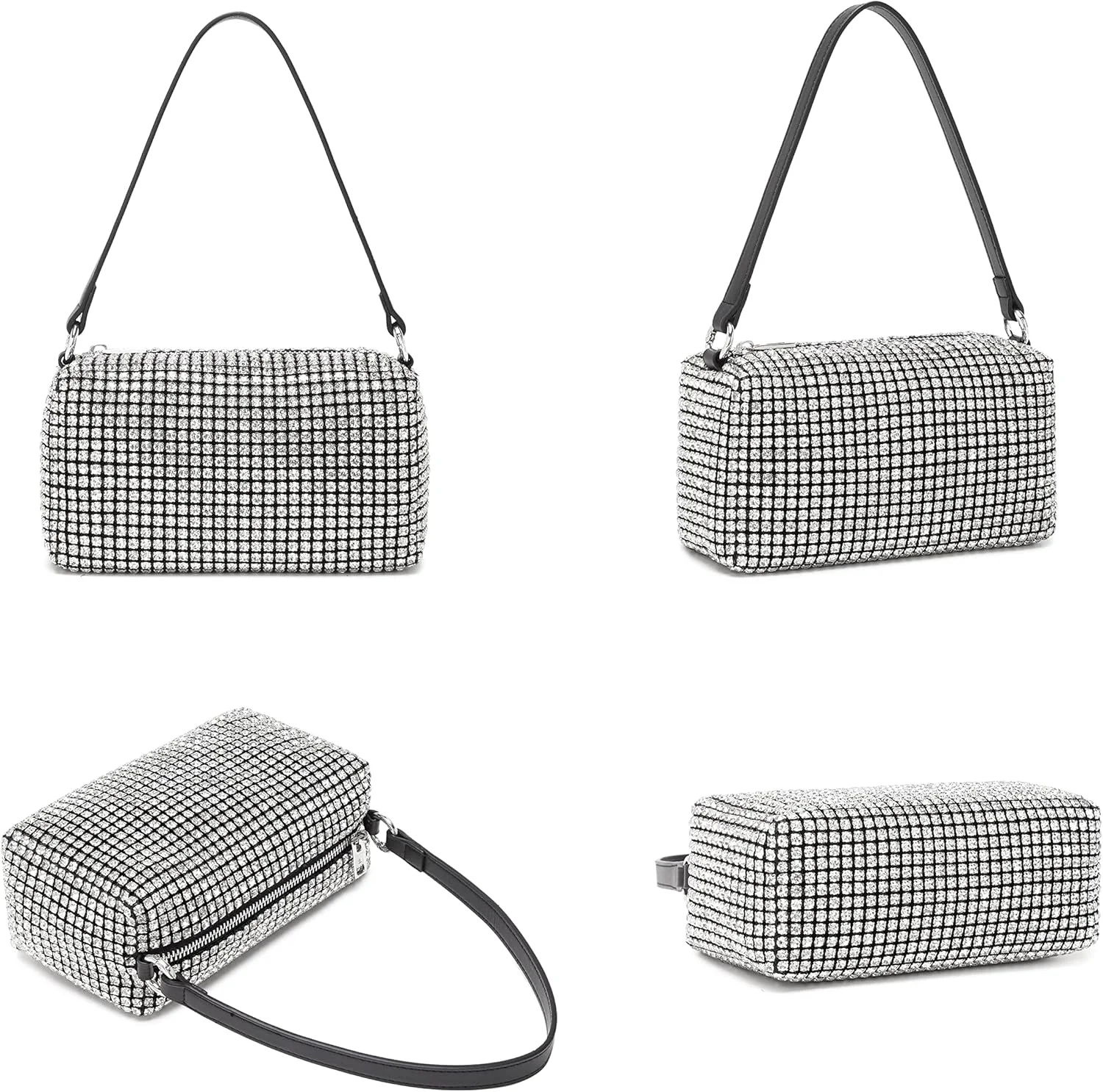 کیف مجلسی زنانه نگین دار، کیف نقره ای براق، کیف کلاچ مجلسی زنانه کیف مجلسی زنانه نگین دار، کیف نقره ای براق، کیف کلاچ مجلسی زنانه