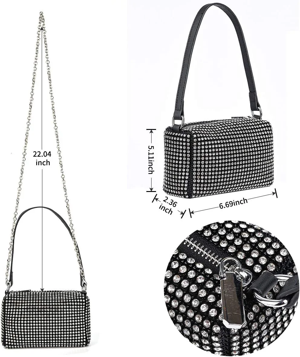 کیف دستی مجلسی زنانه با تزیینات براق، کیف دوشی درخشان، مناسب عروسی، مهمانی و کلاب