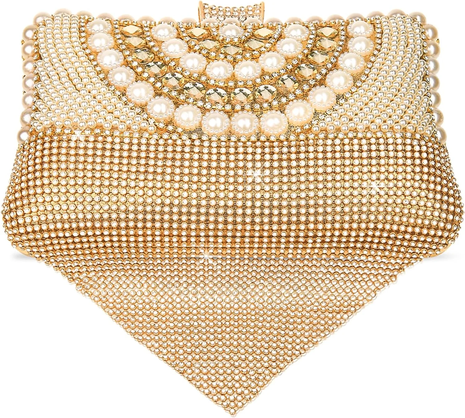کیف دستی زنانه، کیف مجلسی مرواریدی شیک، کیف دستی نگین دار لوکس برای مهمانی عروسی و جشن