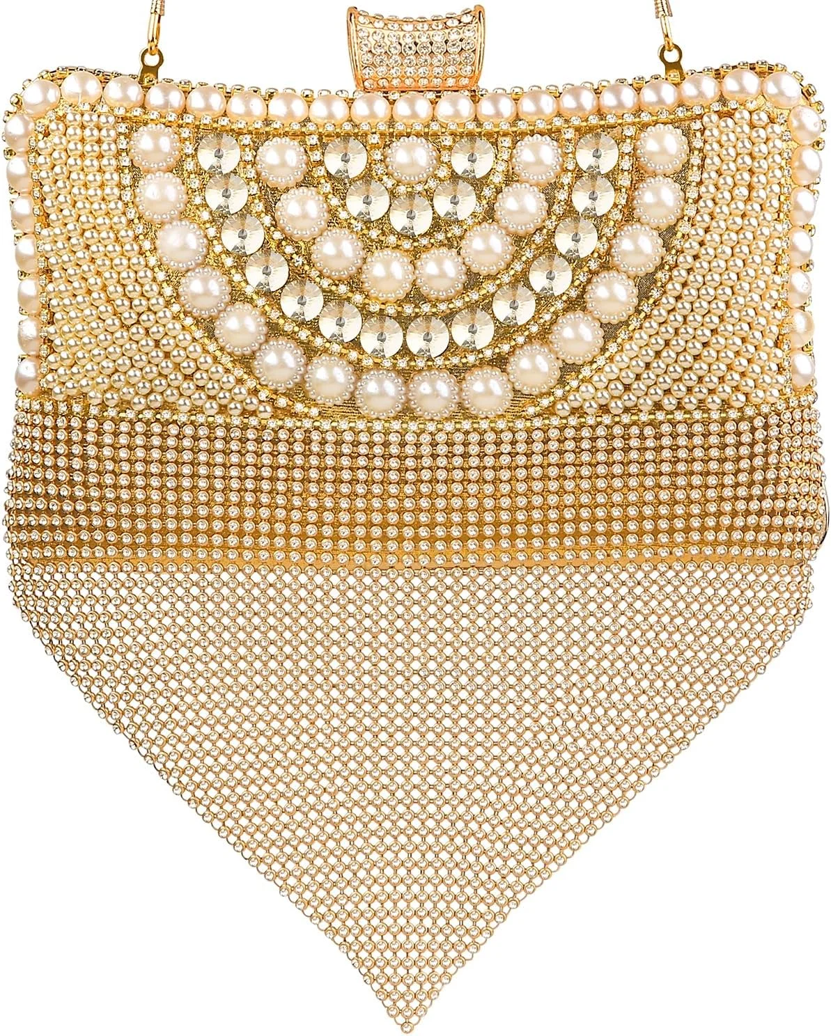 کیف دستی زنانه، کیف مجلسی مرواریدی شیک، کیف دستی نگین دار لوکس برای مهمانی عروسی و جشن