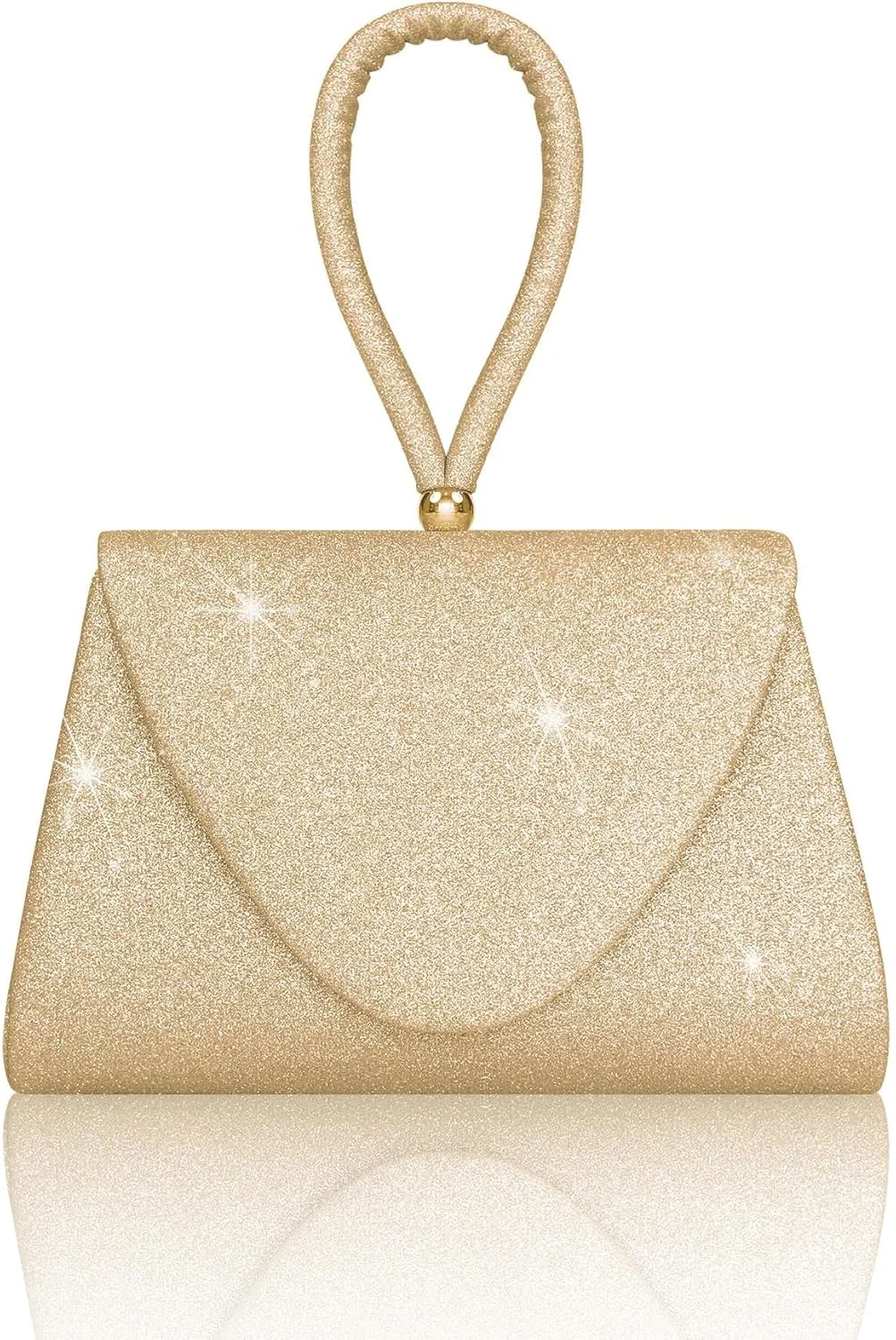 کیف دستی مجلسی زنانه، کیف پول نگین دار درخشان با دسته بالایی و زنجیر جداشدنی، کیف دوشی پاکتی پولک دار، کلاچ الماس مد روز برای عروسی، جشن، مهمانی، قرار ملاقات، 20x13.5x4 سانتی متر