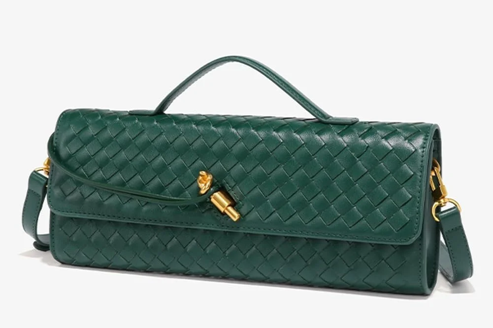 کیف دستی بافتنی مجلسی شیک، کیف دوشی زیر بغل زنانه، کیف دستی زیبا، کیف چرمی دوشی