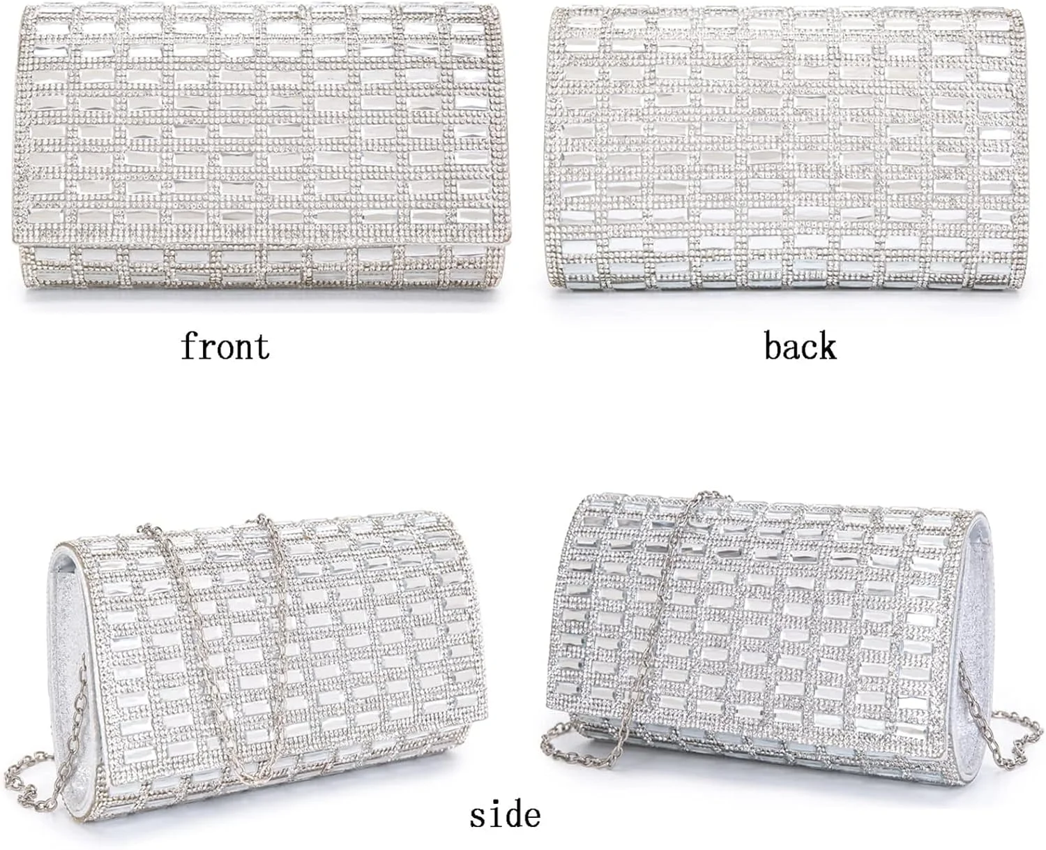 کیف دستی پاکتی زنانه نگین دار درخشان، کیف های مجلسی شیک مناسب مهمانی های عروسی